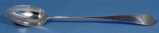 A George III silver basting spoon, Length approx 12”/303mm Weight 3.6oz/101grms